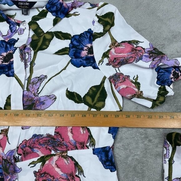 Nicole By Nicole Miller Floral Print Button-Up Dress Size M a0549 - Picture 4 of 9